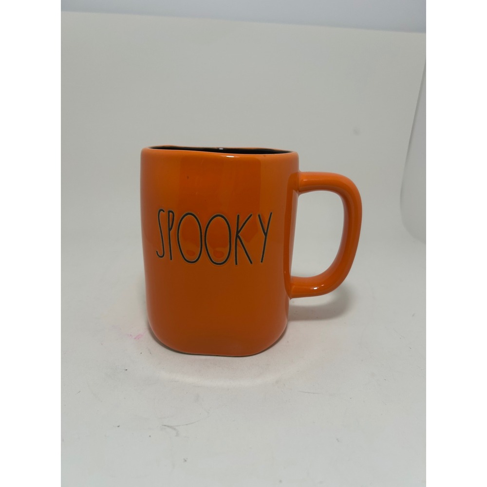 Rae Dunn Spooky Orange Black Interior Halloween Mug Artisan Collection Magenta
